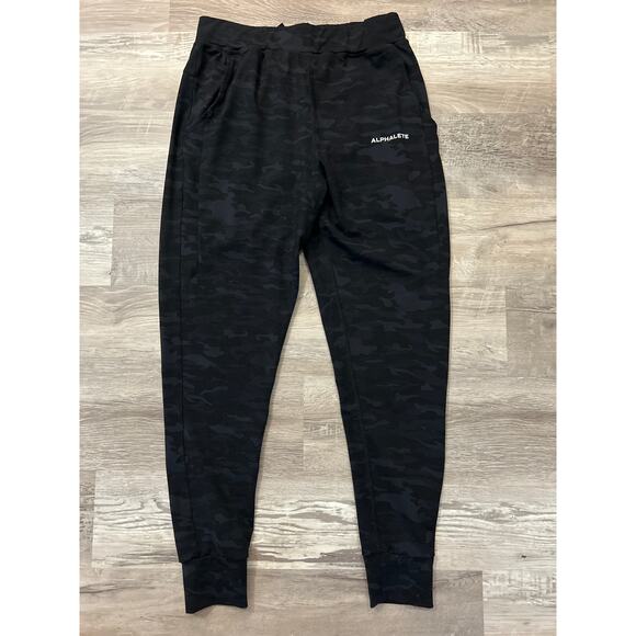 Alphalete Pro Elite Jogger Men Medium Black Gray Camo Premium Nylon Blend - Picture 1 of 7